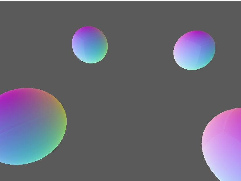 Fig 4. A moving camera and some broken spheres