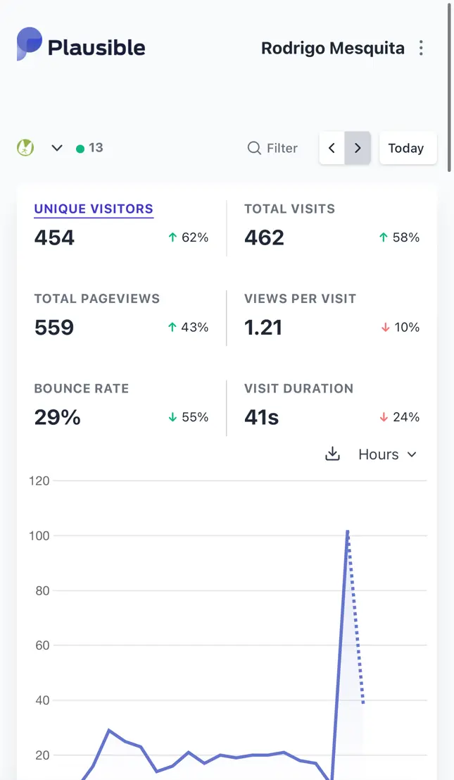 Fig 15. Plausible analytics on website